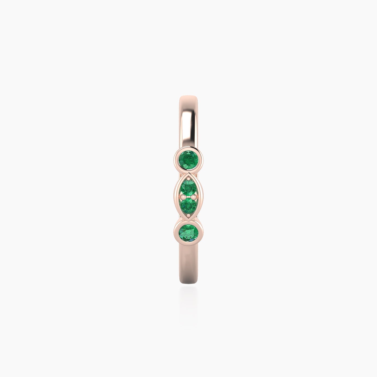 Epona | 18k Rose Gold 11 mm Emerald Hoop Piercing