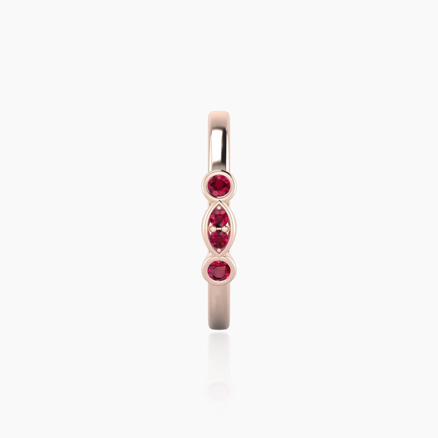 Epona | 18k Rose Gold 11 mm Ruby Hoop Piercing