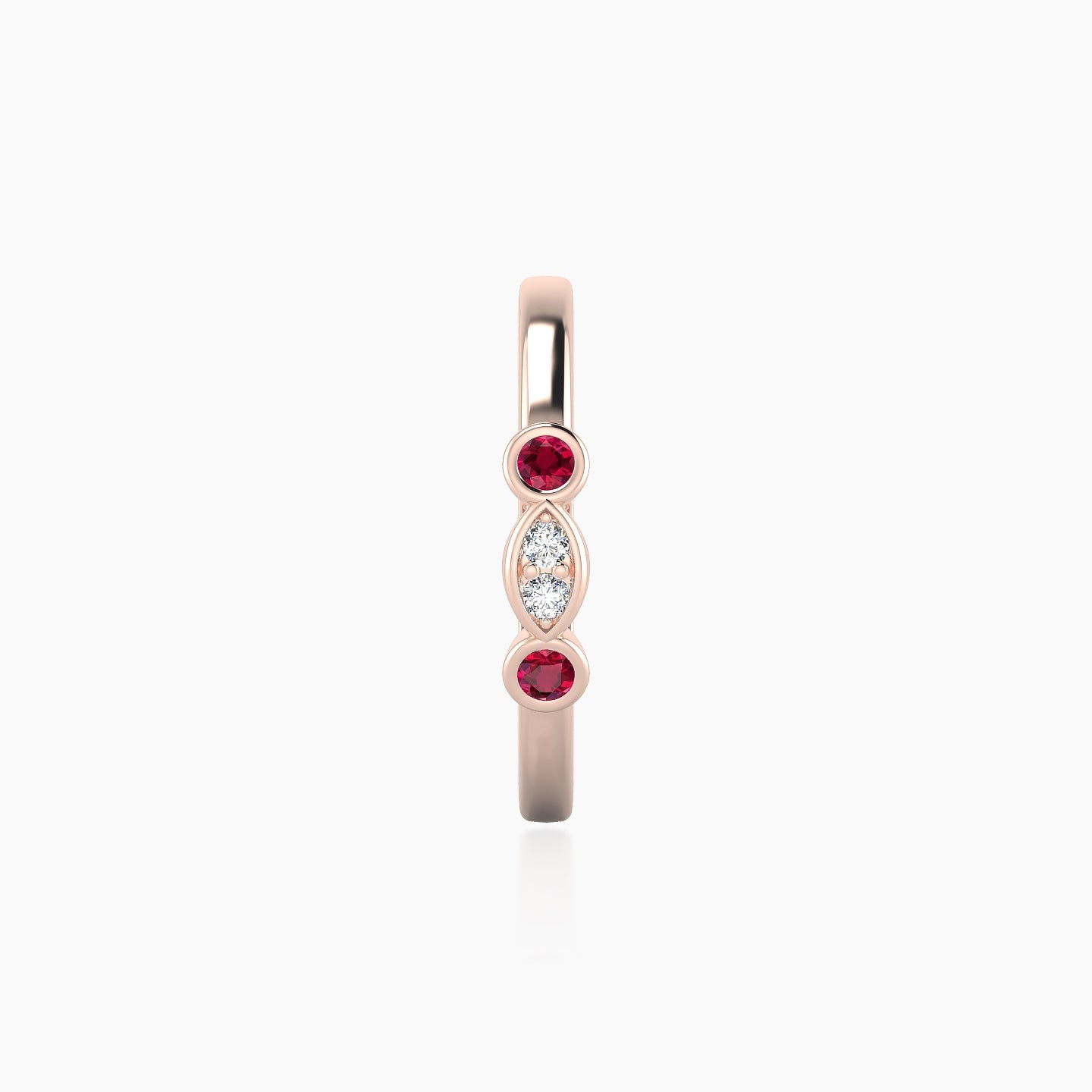 Epona | 18k Rose Gold 11 mm Ruby & Diamond Hoop Piercing