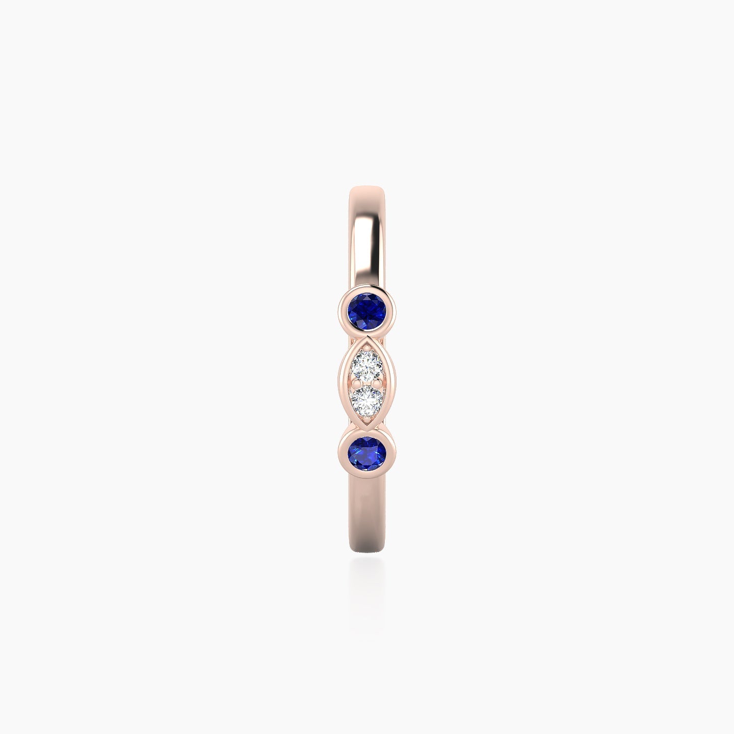 Epona | 18k Rose Gold 11 mm Sapphire & Diamond Hoop Piercing