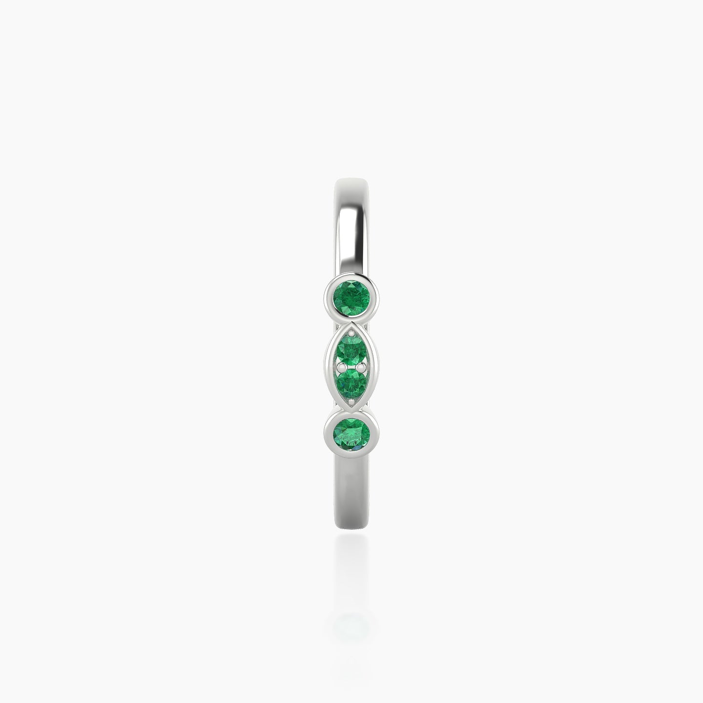 Epona | 18k White Gold 11 mm Emerald Hoop Piercing