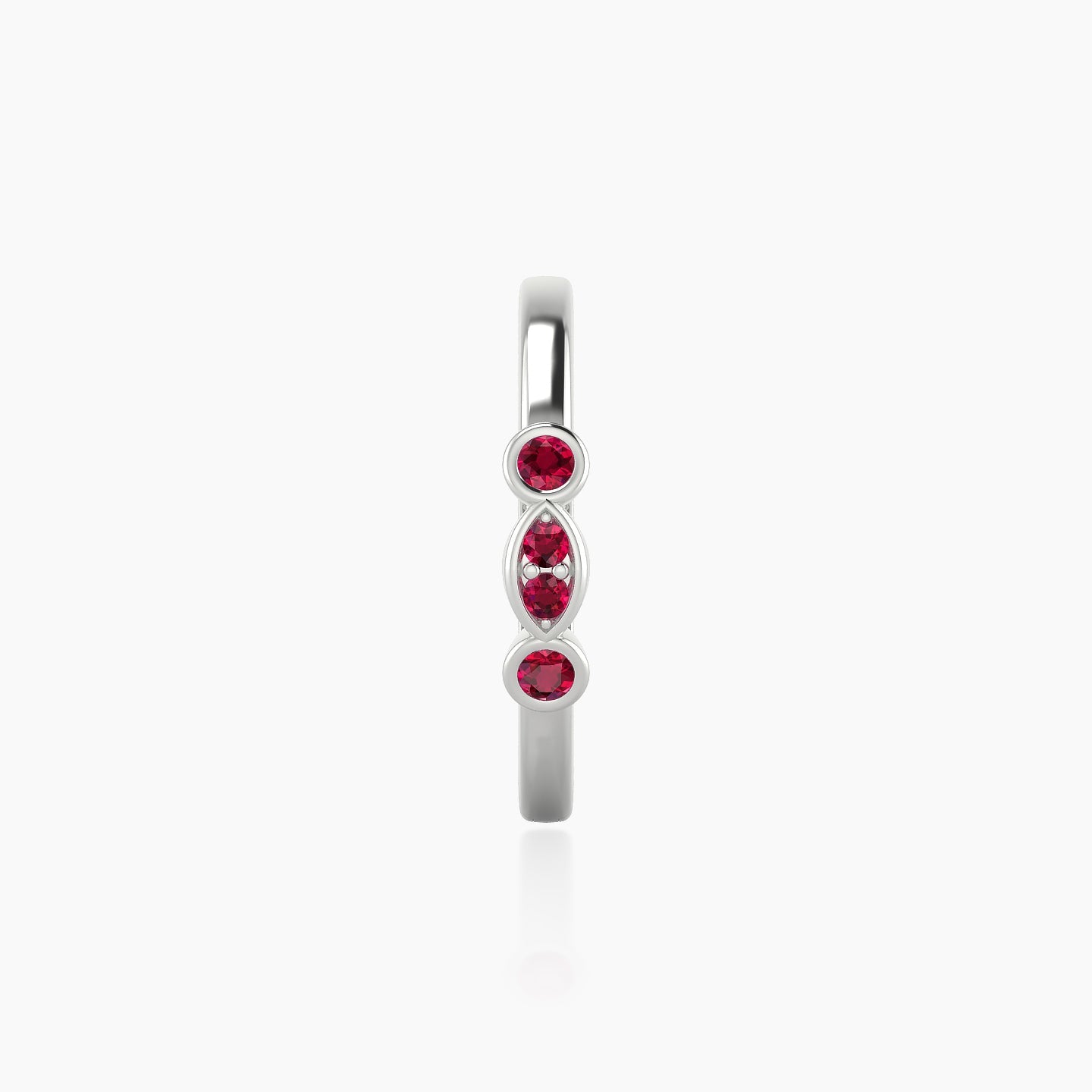 Epona | 18k White Gold 11 mm Ruby Hoop Piercing