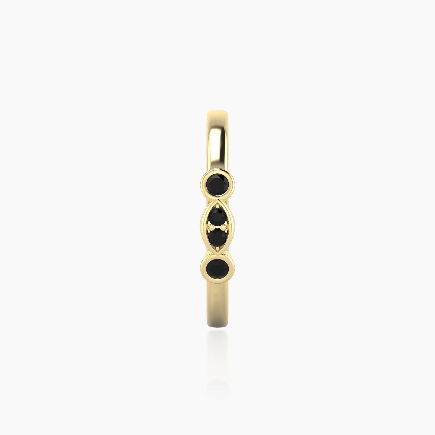 Epona | 18k Yellow Gold 11 mm Black Diamond Hoop Piercing