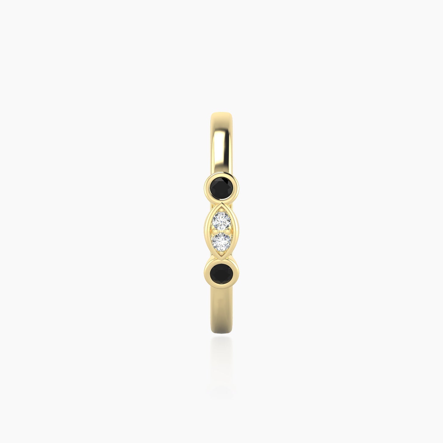 Epona | 18k Yellow Gold 11 mm Black Diamond & Diamond Hoop Piercing