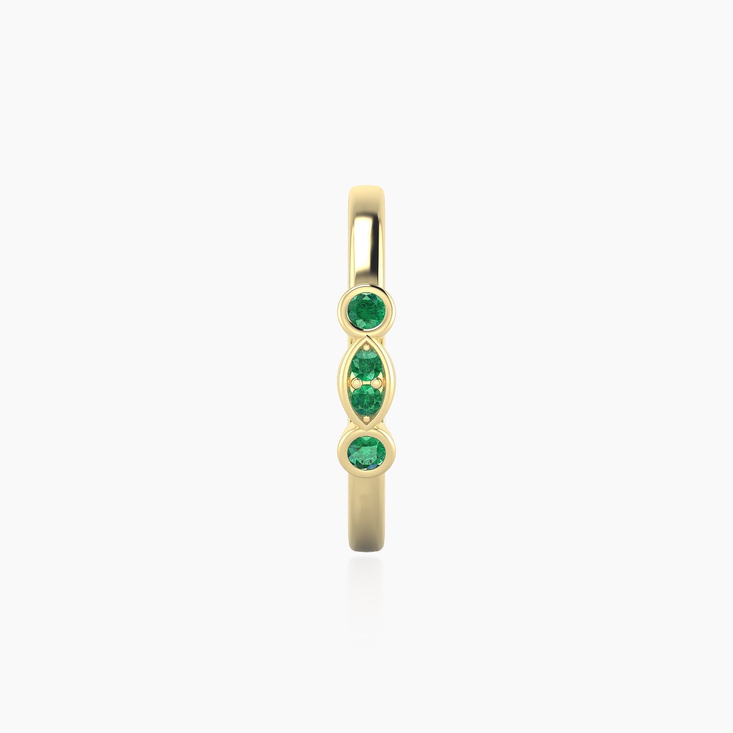 Epona | 18k Yellow Gold 11 mm Emerald Hoop Piercing