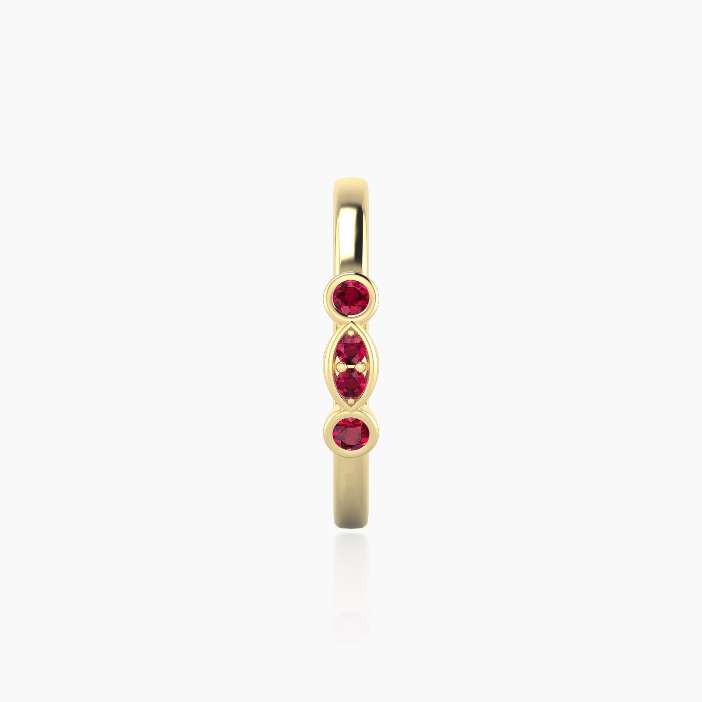 Epona | 18k Yellow Gold 11 mm Ruby Hoop Piercing