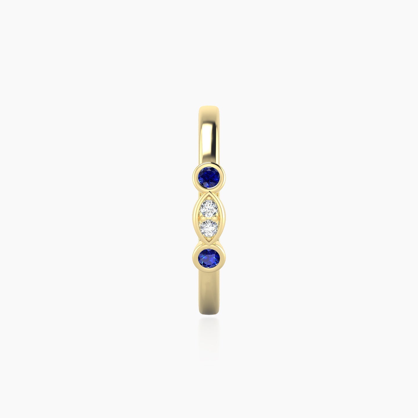 Epona | 18k Yellow Gold 11 mm Sapphire & Diamond Hoop Piercing