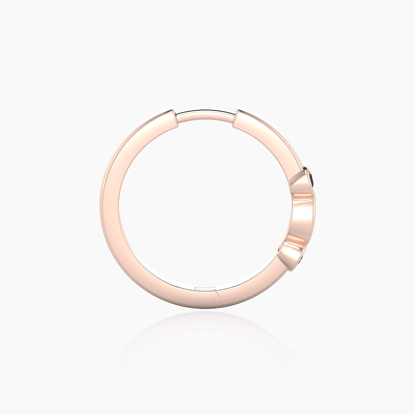 Epona | 18k Rose Gold 11 mm Black Diamond Hoop Piercing