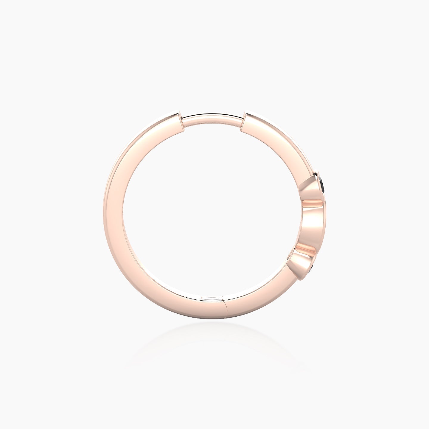 Epona | 18k Rose Gold 11 mm Black Diamond & Diamond Hoop Piercing