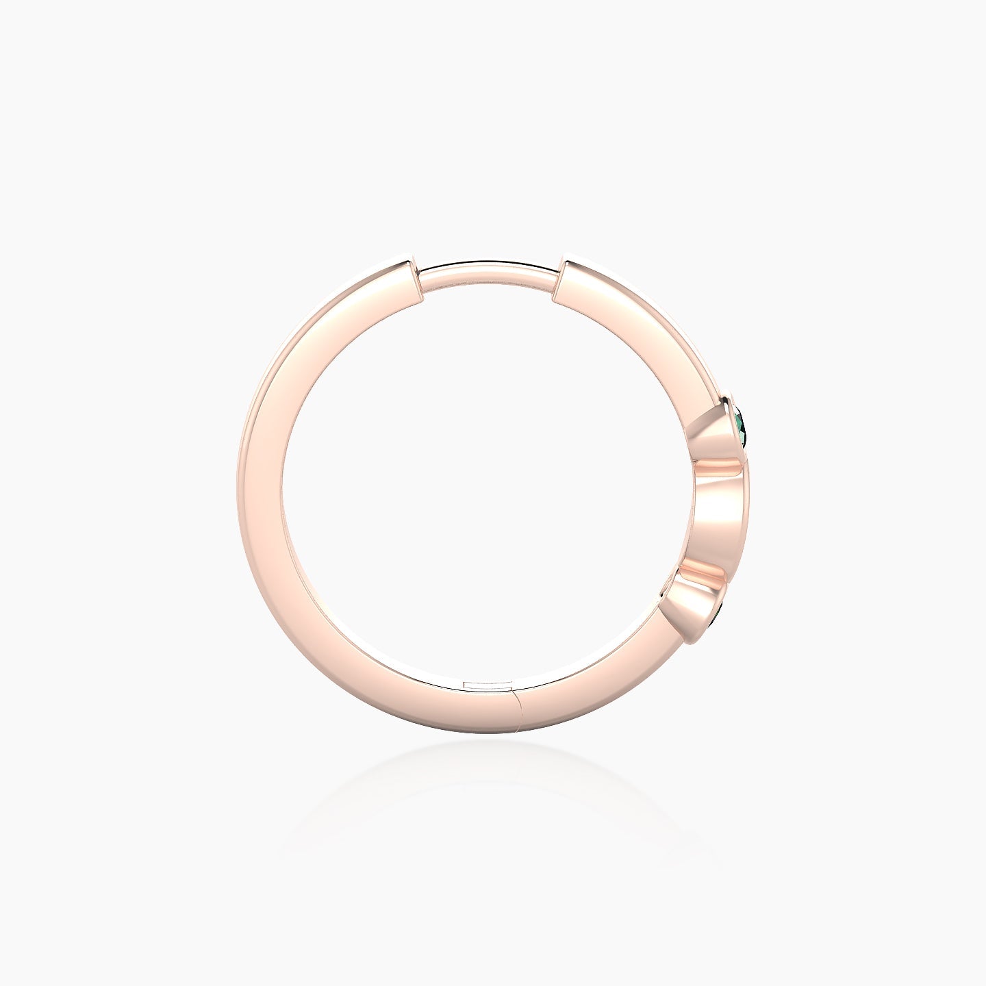 Epona | 18k Rose Gold 11 mm Emerald & Diamond Hoop Piercing