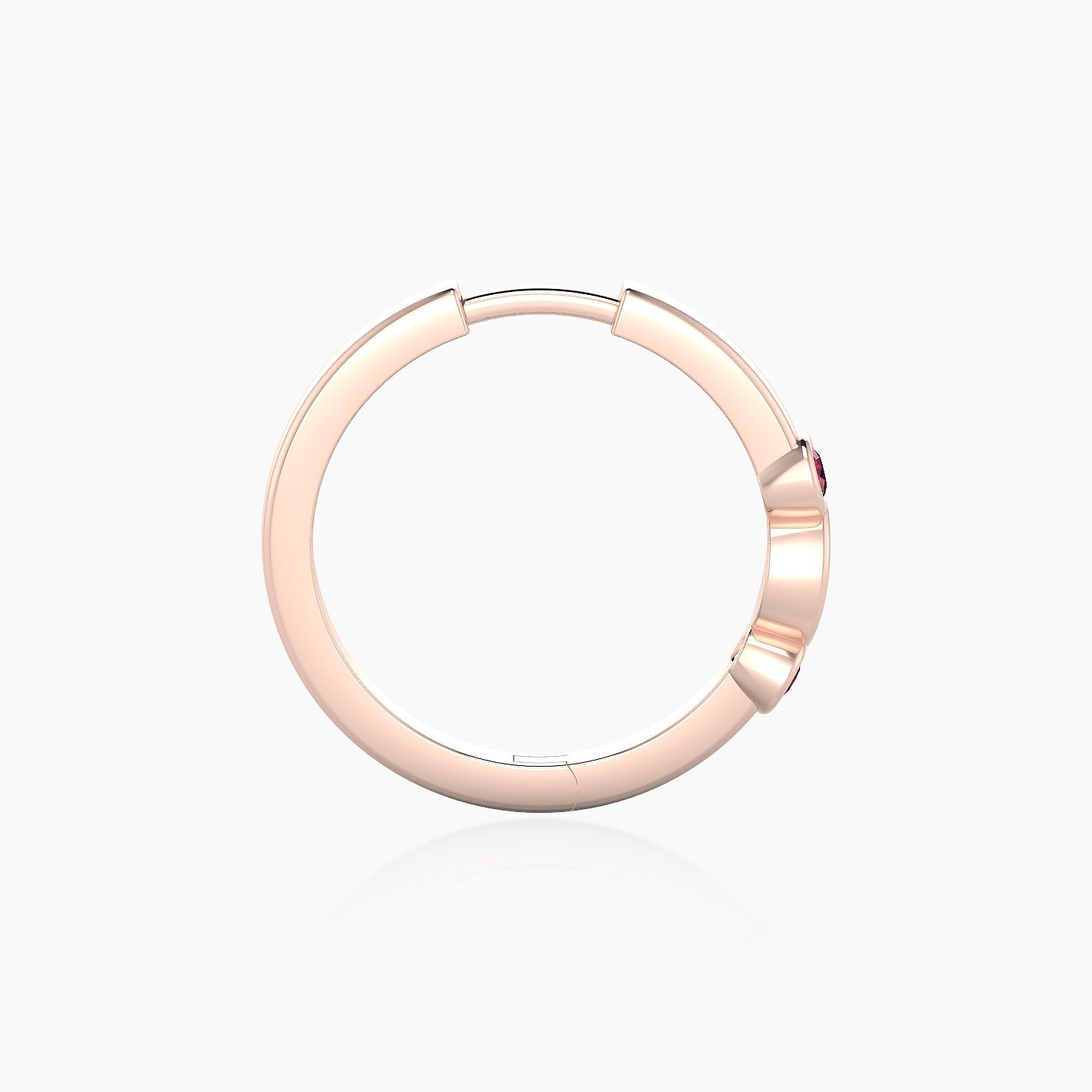 Epona | 18k Rose Gold 11 mm Ruby & Diamond Hoop Piercing