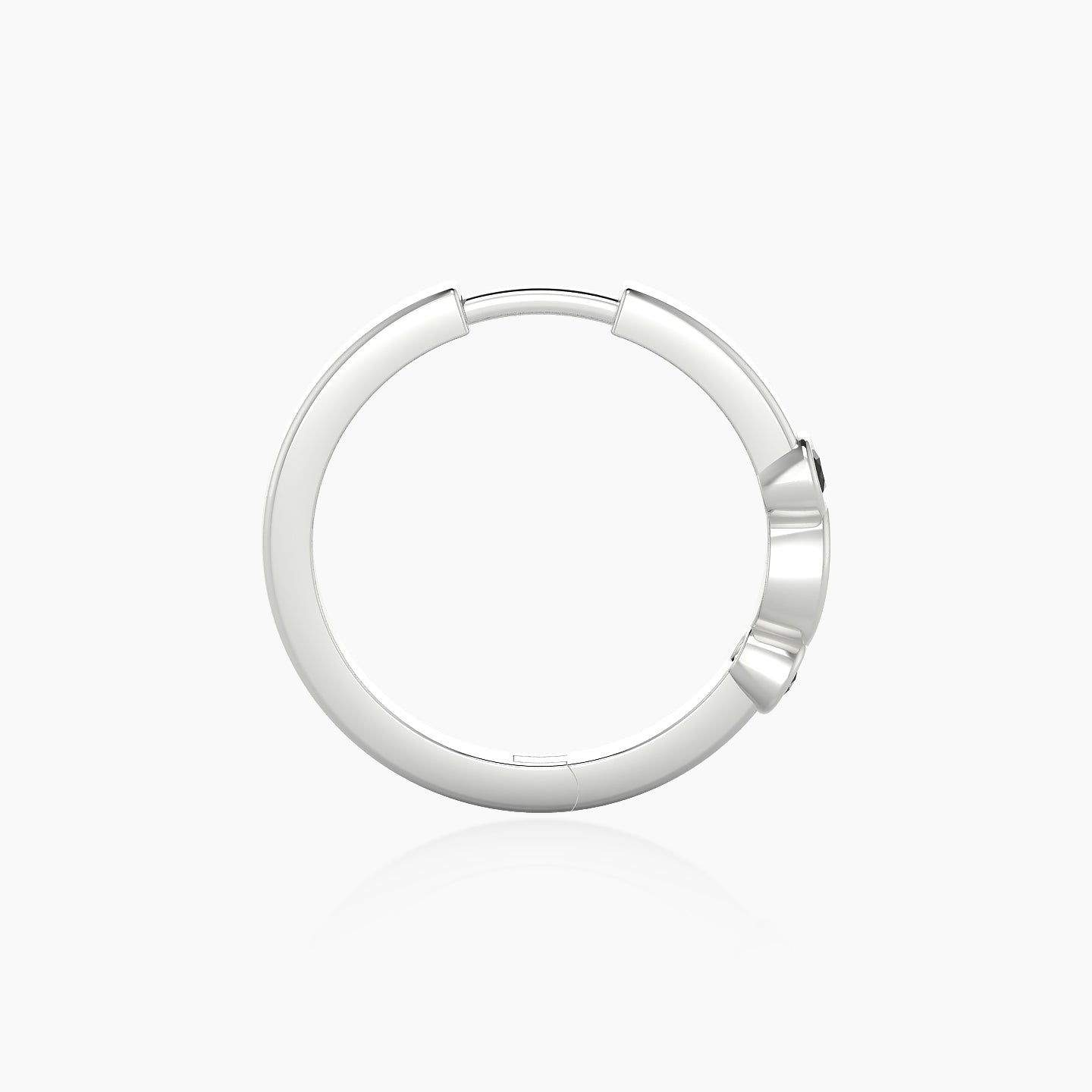 Epona | 18k White Gold 11 mm Black Diamond Hoop Piercing