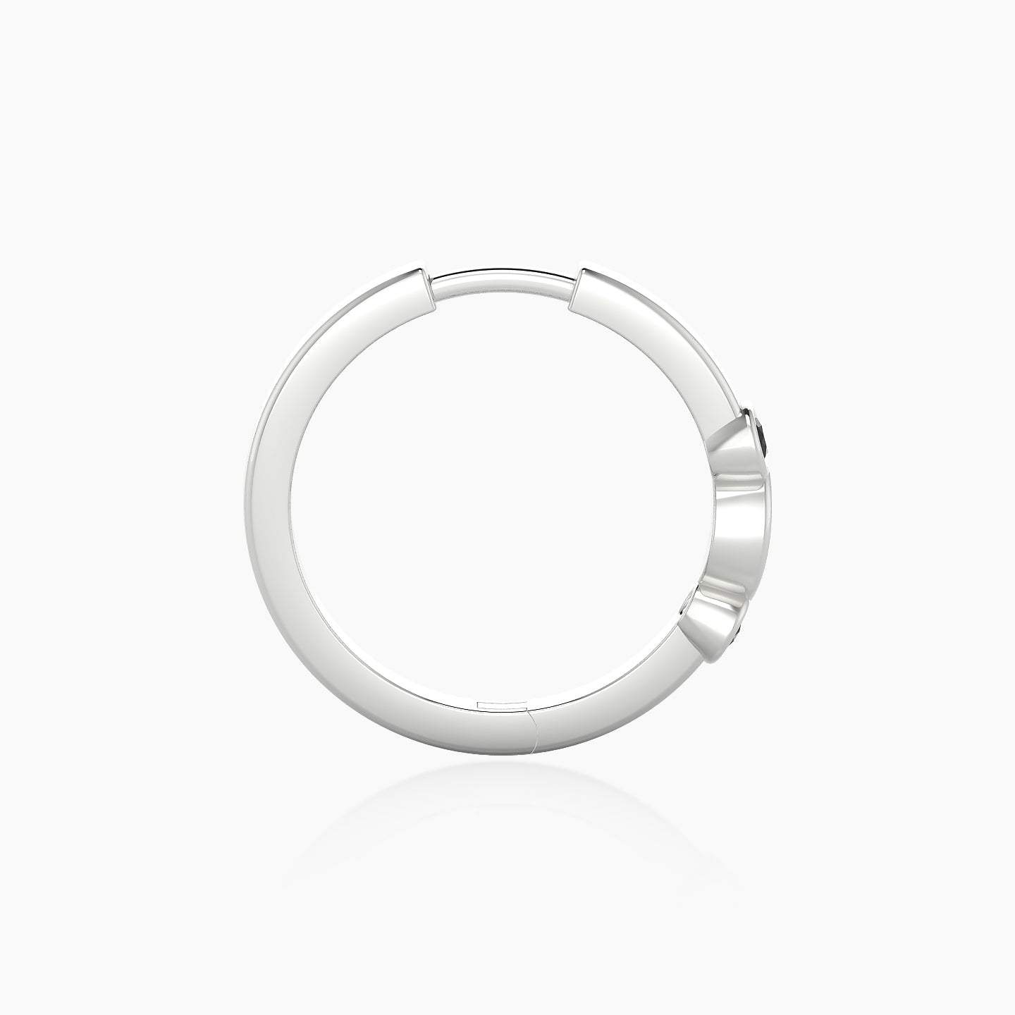 Epona | 18k White Gold 11 mm Black Diamond & Diamond Hoop Piercing