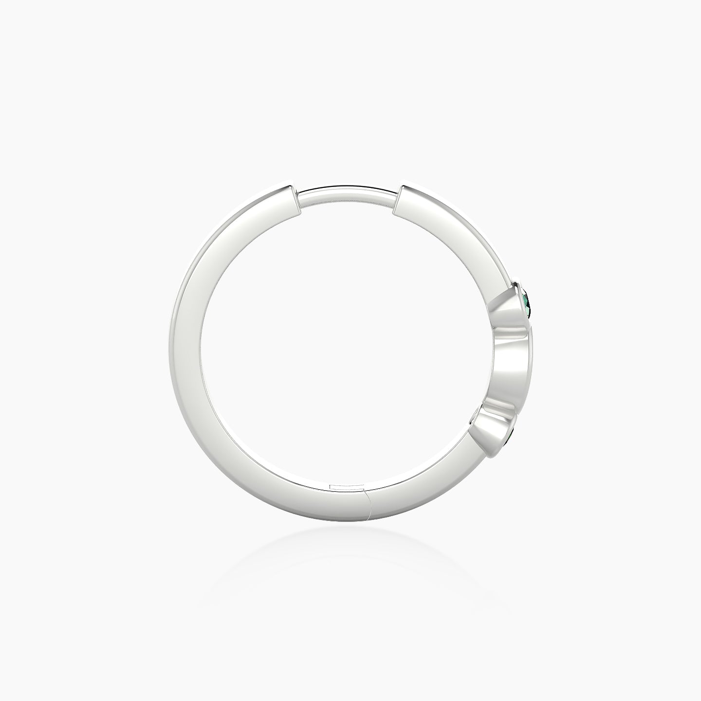 Epona | 18k White Gold 11 mm Emerald & Diamond Hoop Piercing