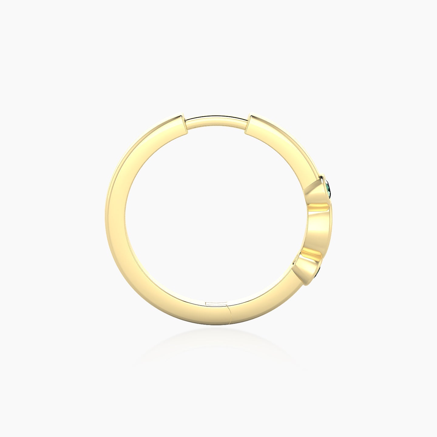 Epona | 18k Yellow Gold 11 mm Emerald & Diamond Hoop Piercing