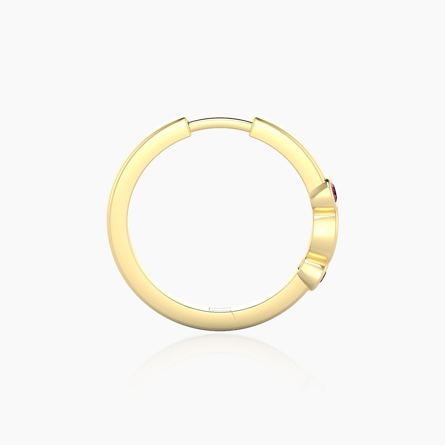 Epona | 18k Yellow Gold 11 mm Ruby Hoop Piercing