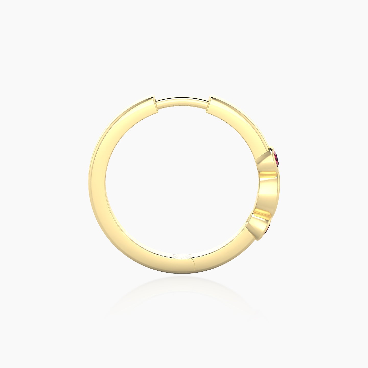 Epona | 18k Yellow Gold 11 mm Ruby & Diamond Hoop Piercing