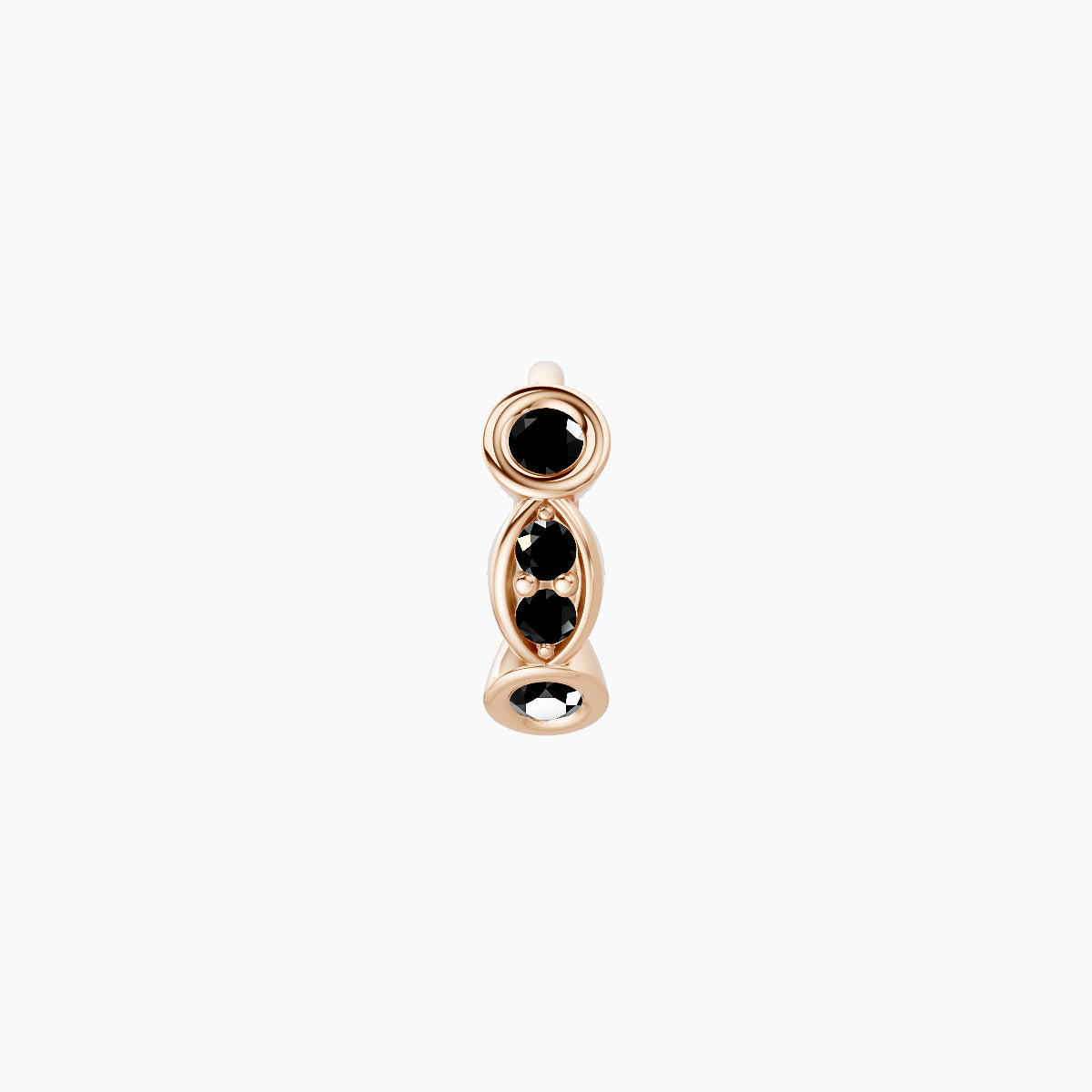 Epona | 18k Rose Gold 5 mm Black Diamond Hoop Piercing