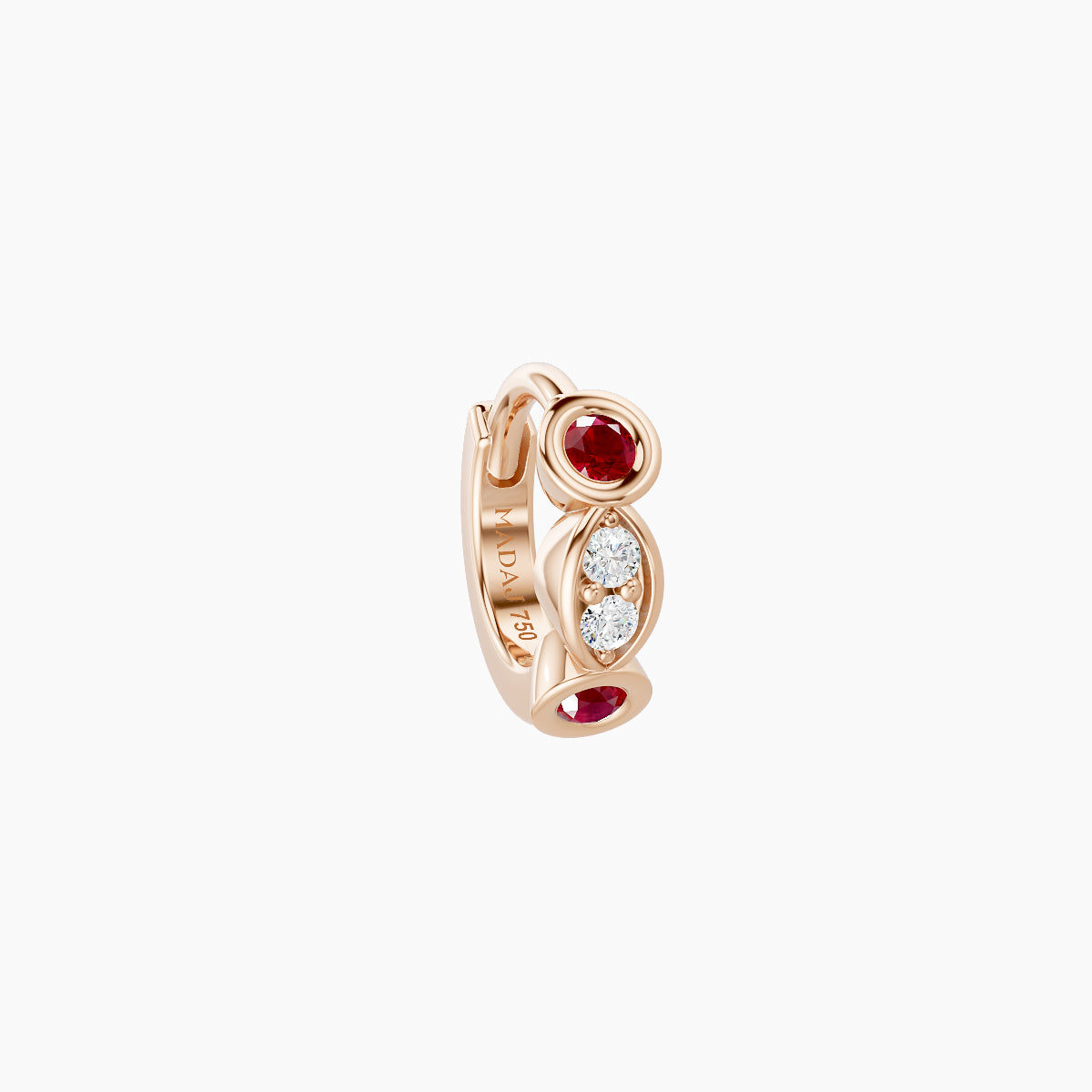 Epona | 18k Rose Gold 5 mm Ruby & Diamond Hoop Piercing