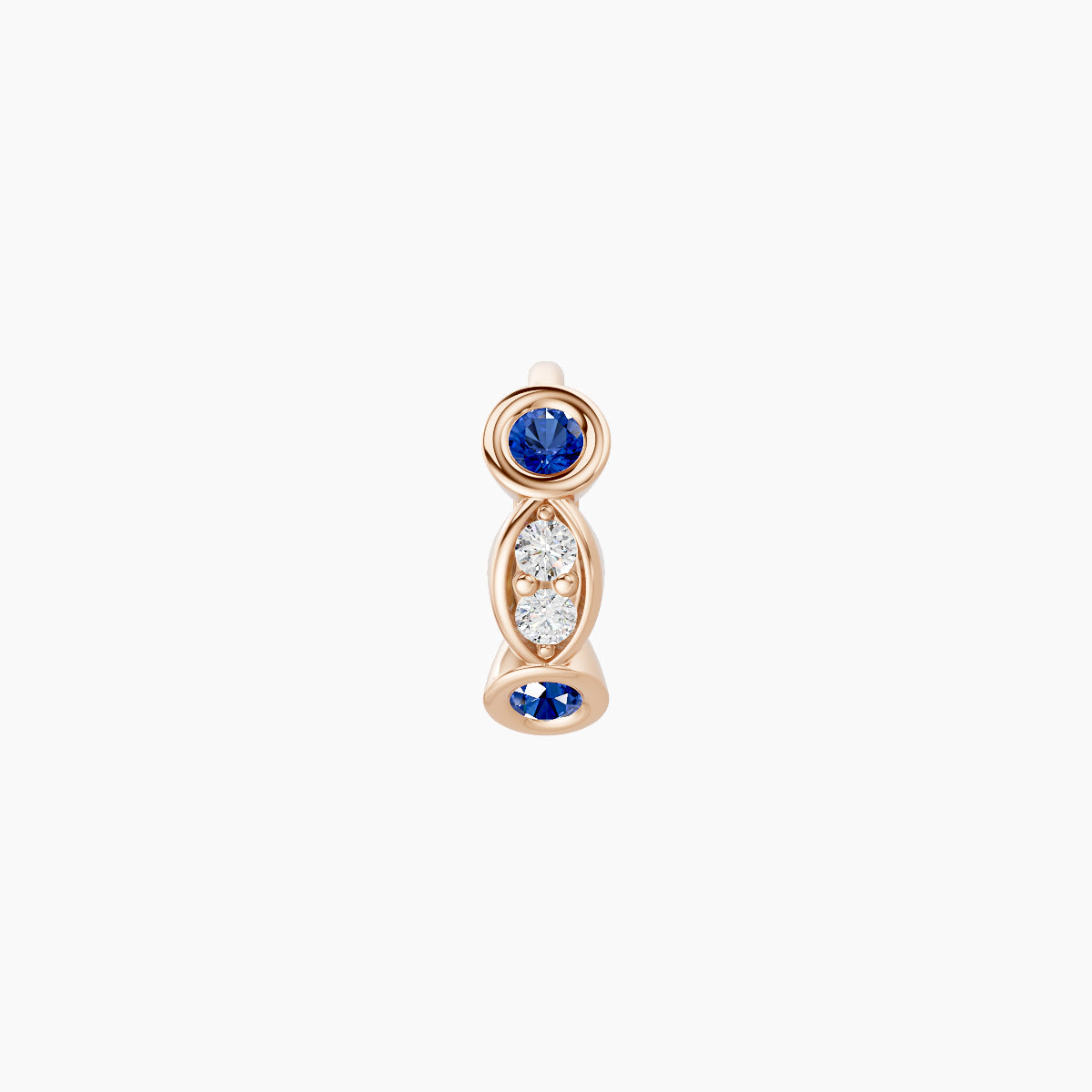 Epona | 18k Rose Gold 5 mm Sapphire & Diamond Hoop Piercing