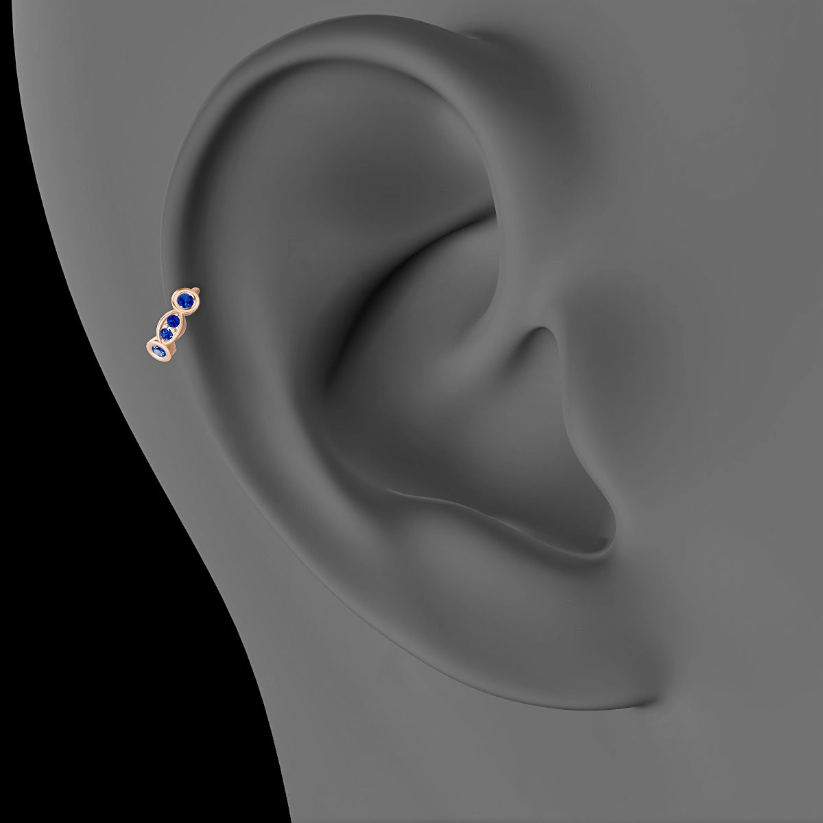 Epona | 18k Rose Gold 5 mm Sapphire Hoop Piercing