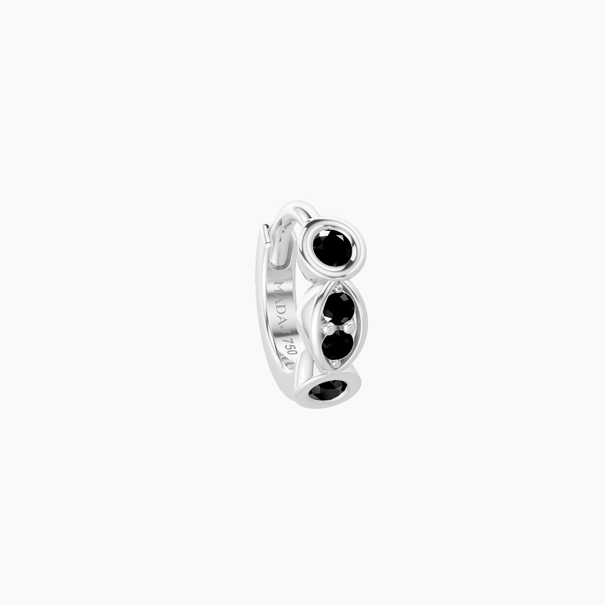 Epona | 18k White Gold 5 mm Black Diamond Hoop Piercing