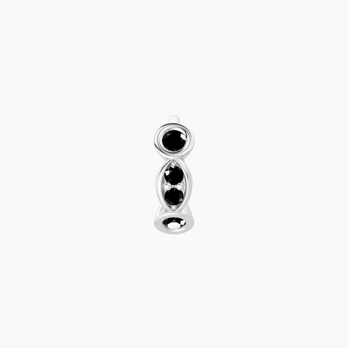 Epona | 18k White Gold 5 mm Black Diamond Hoop Piercing