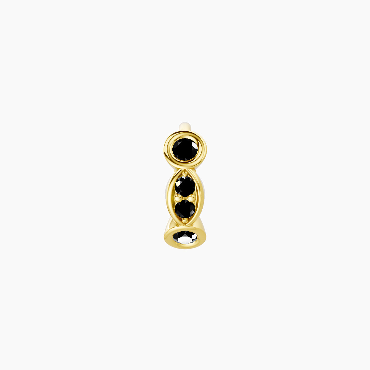 Epona | 18k Yellow Gold 5 mm Black Diamond Hoop Piercing