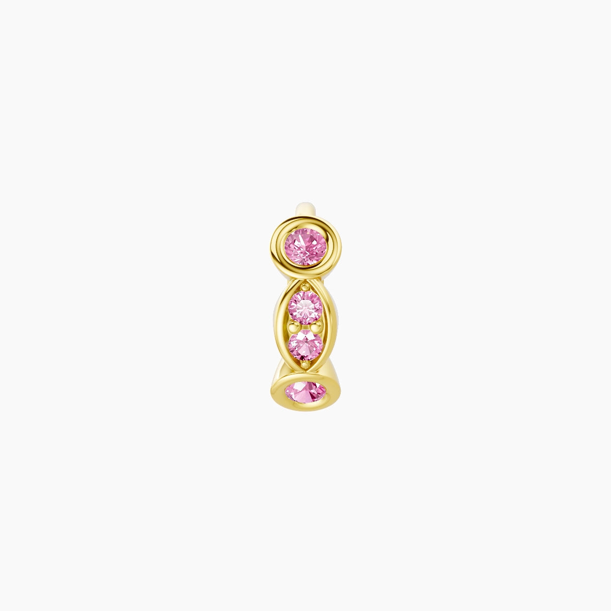 Epona | 18k Yellow Gold 5 mm Pink Sapphire Hoop Piercing