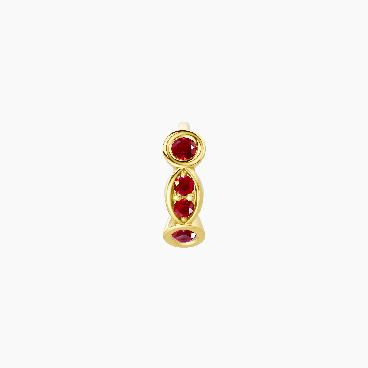 Epona | 18k Yellow Gold 5 mm Ruby Hoop Piercing
