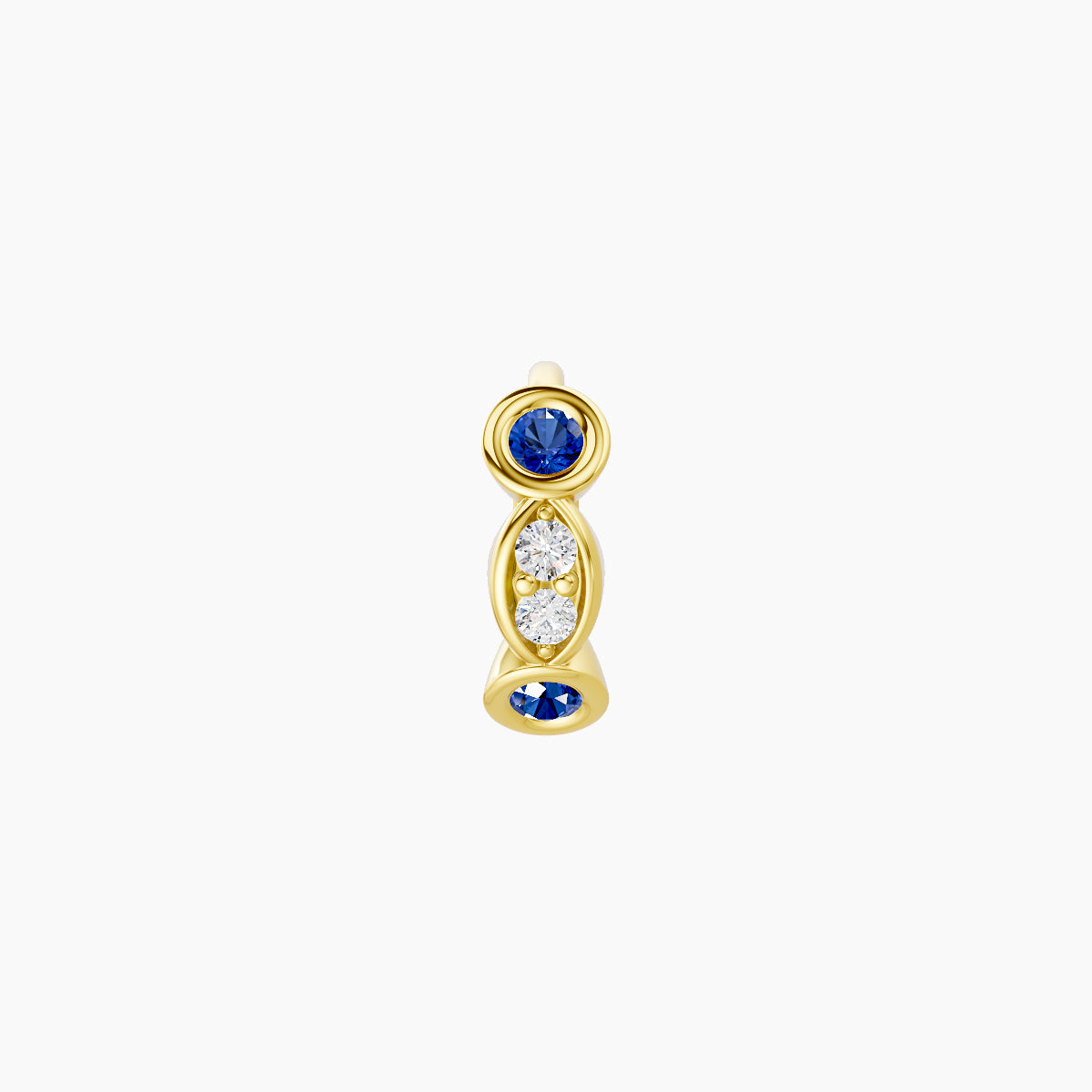 Epona | 18k Yellow Gold 5 mm Sapphire & Diamond Hoop Piercing