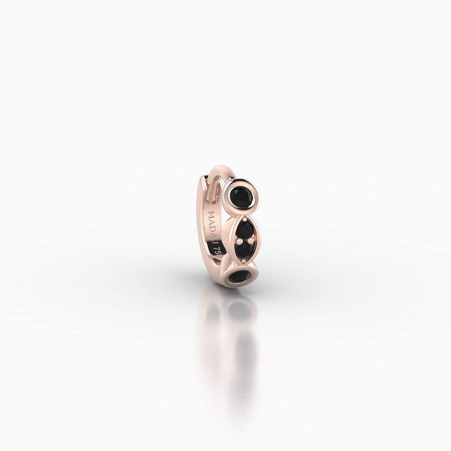 Epona | 18k Rose Gold 5 mm Black Diamond Hoop Piercing