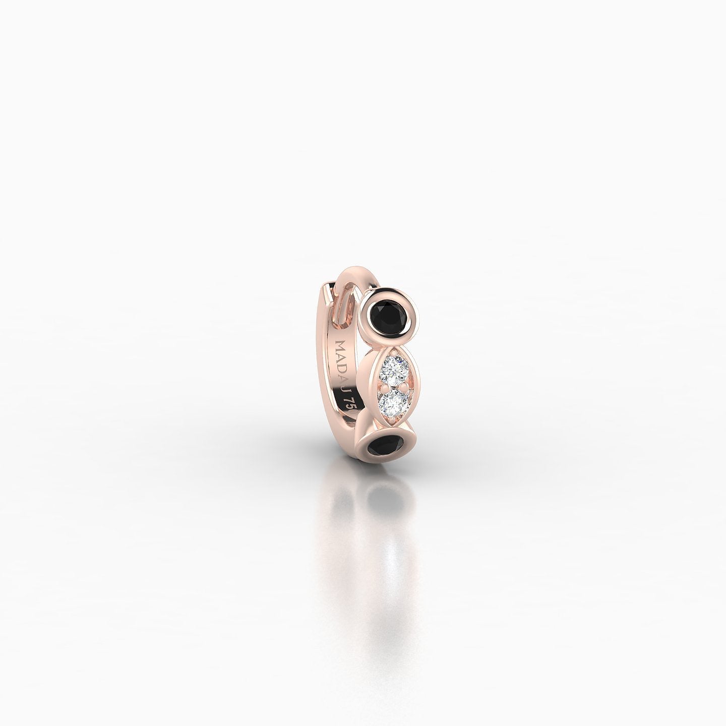 Epona | 18k Rose Gold 5 mm Black Diamond & Diamond Hoop Piercing