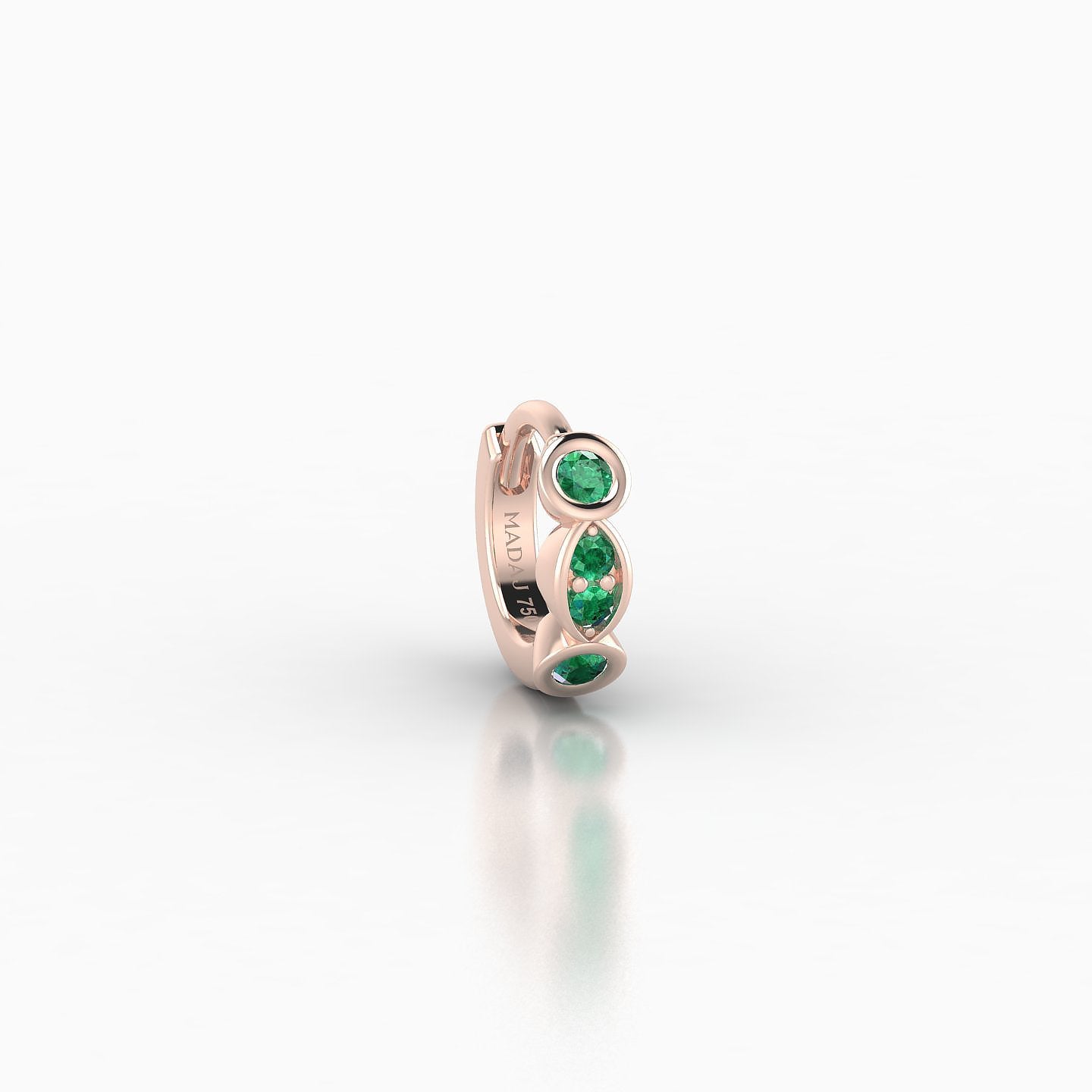 Epona | 18k Rose Gold 5 mm Emerald Hoop Piercing