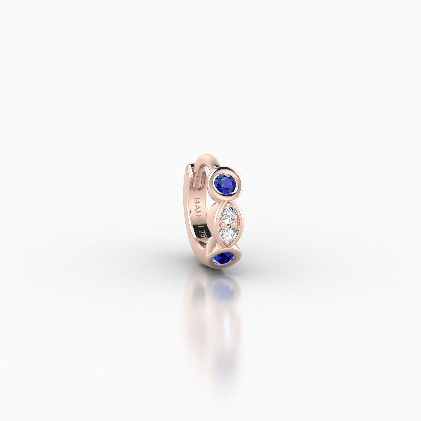 Epona | 18k Rose Gold 5 mm Sapphire & Diamond Hoop Piercing