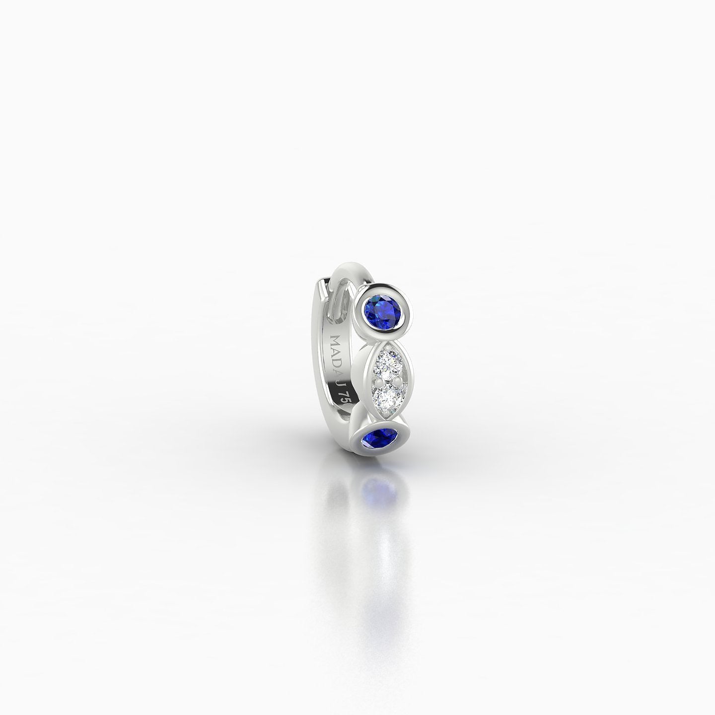 Epona | 18k White Gold 5 mm Sapphire & Diamond Hoop Piercing