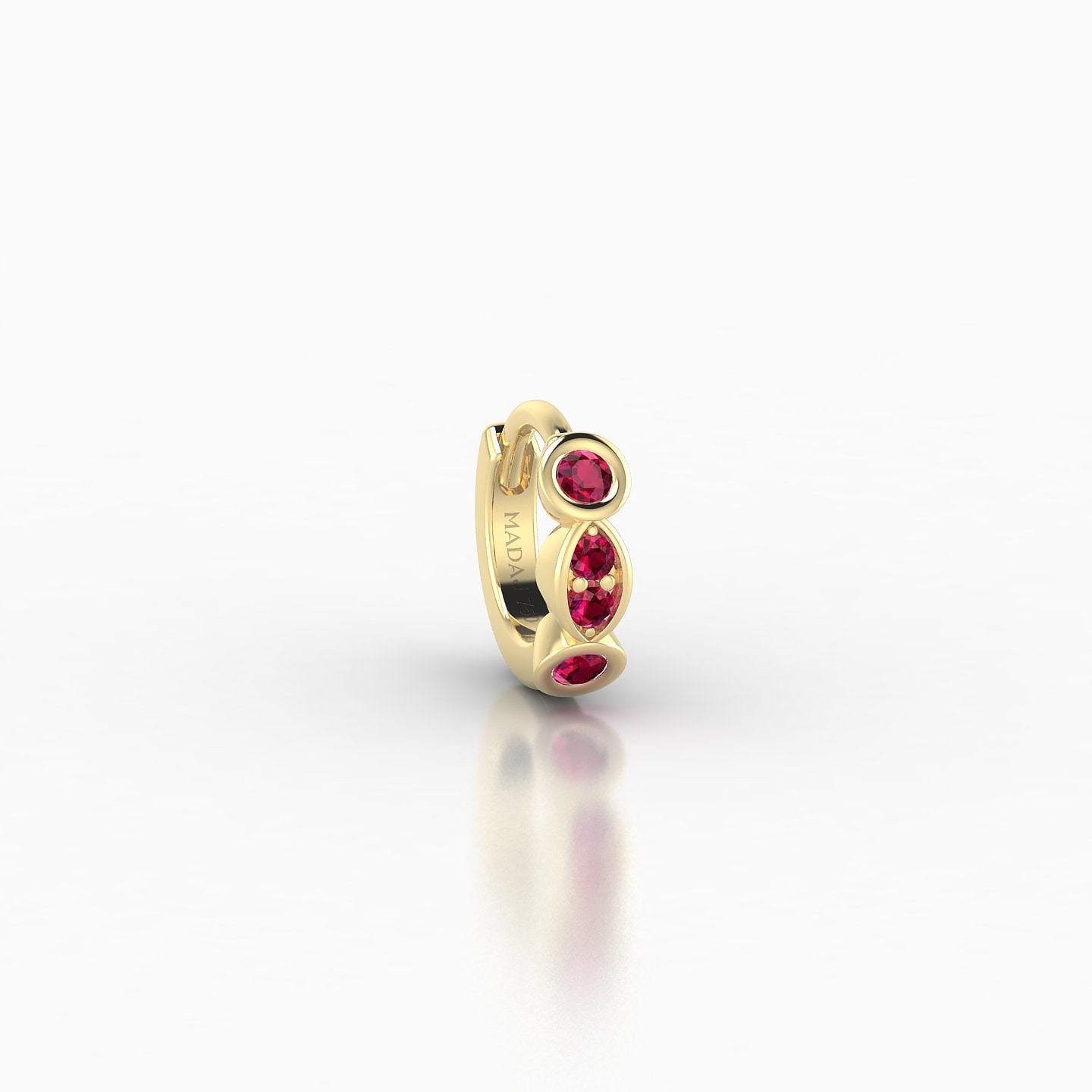 Epona | 18k Yellow Gold 5 mm Ruby Hoop Piercing