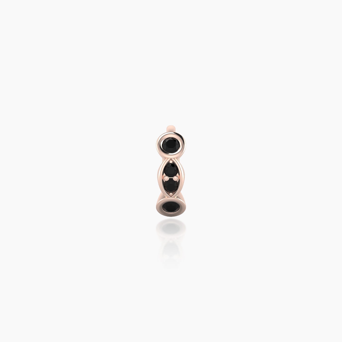 Epona | 18k Rose Gold 5 mm Black Diamond Hoop Piercing