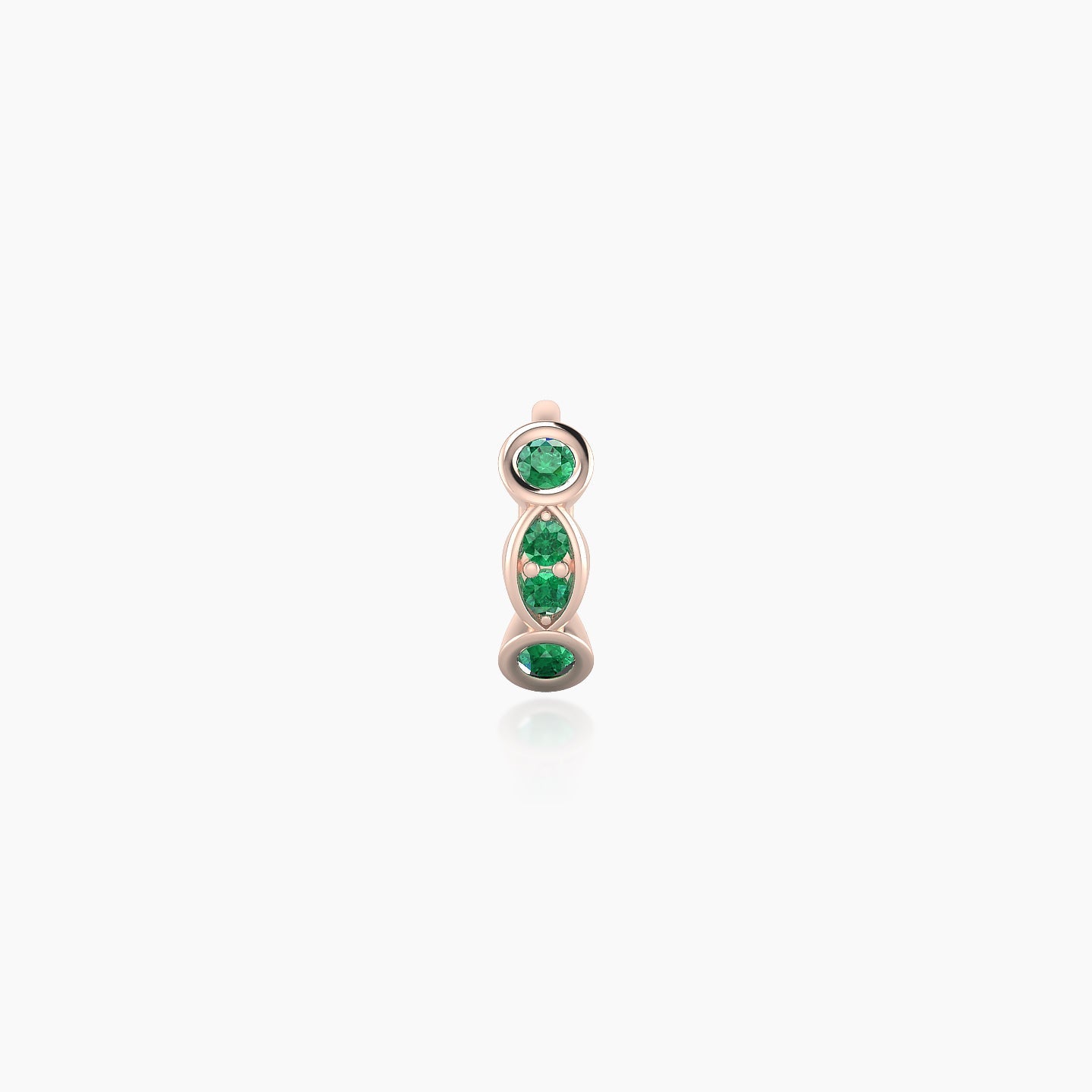 Epona | 18k Rose Gold 5 mm Emerald Hoop Piercing