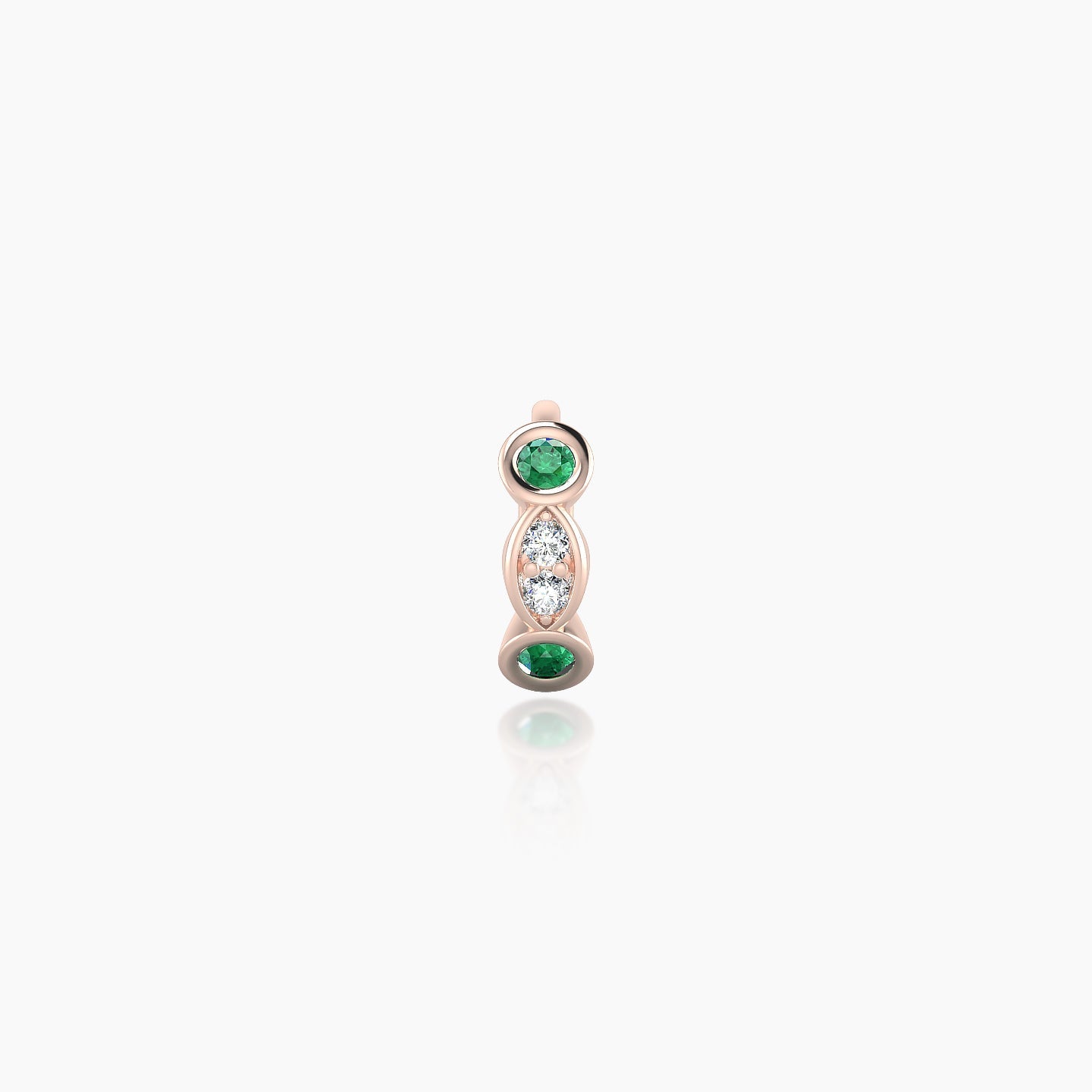 Epona | 18k Rose Gold 5 mm Emerald & Diamond Hoop Piercing