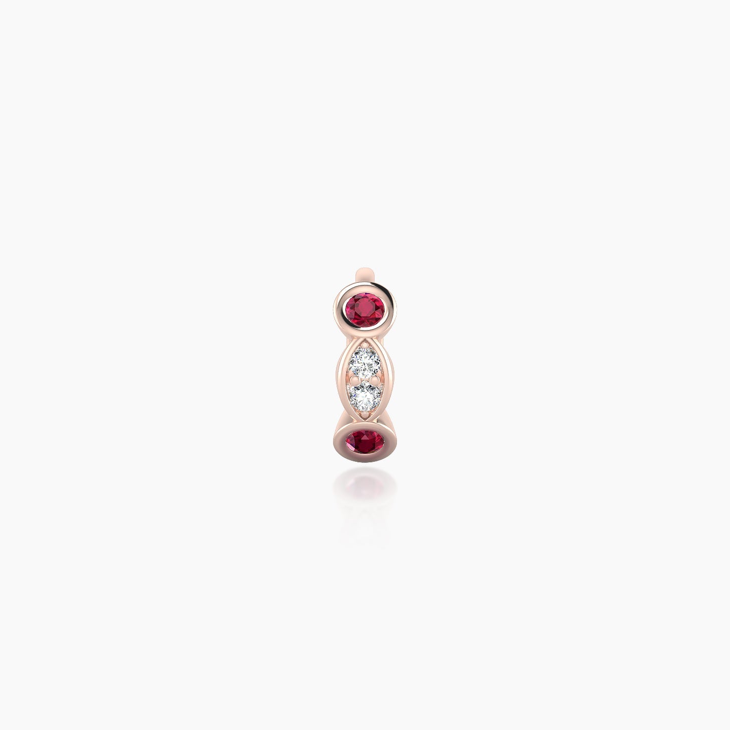 Epona | 18k Rose Gold 5 mm Ruby & Diamond Hoop Piercing