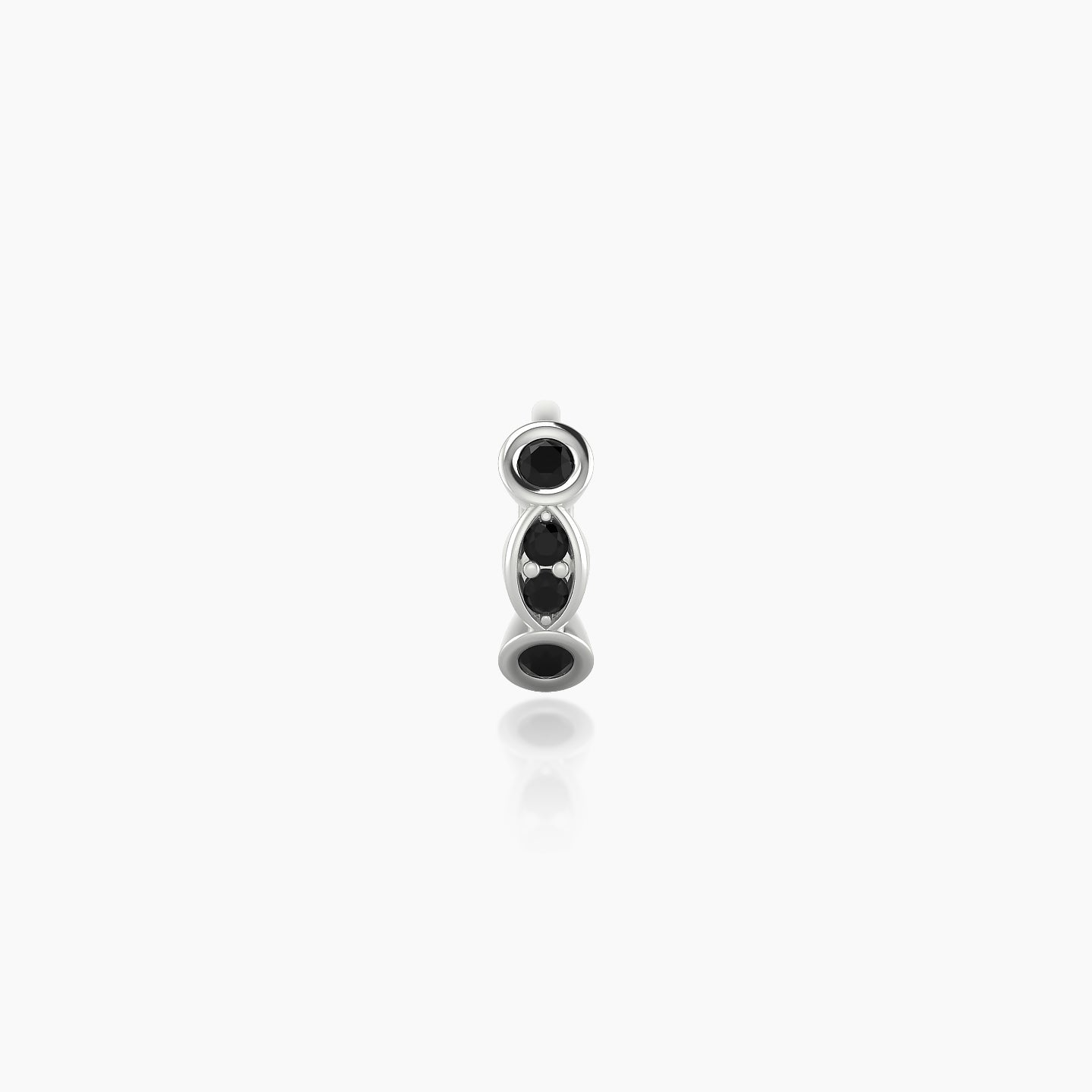 Epona | 18k White Gold 5 mm Black Diamond Hoop Piercing