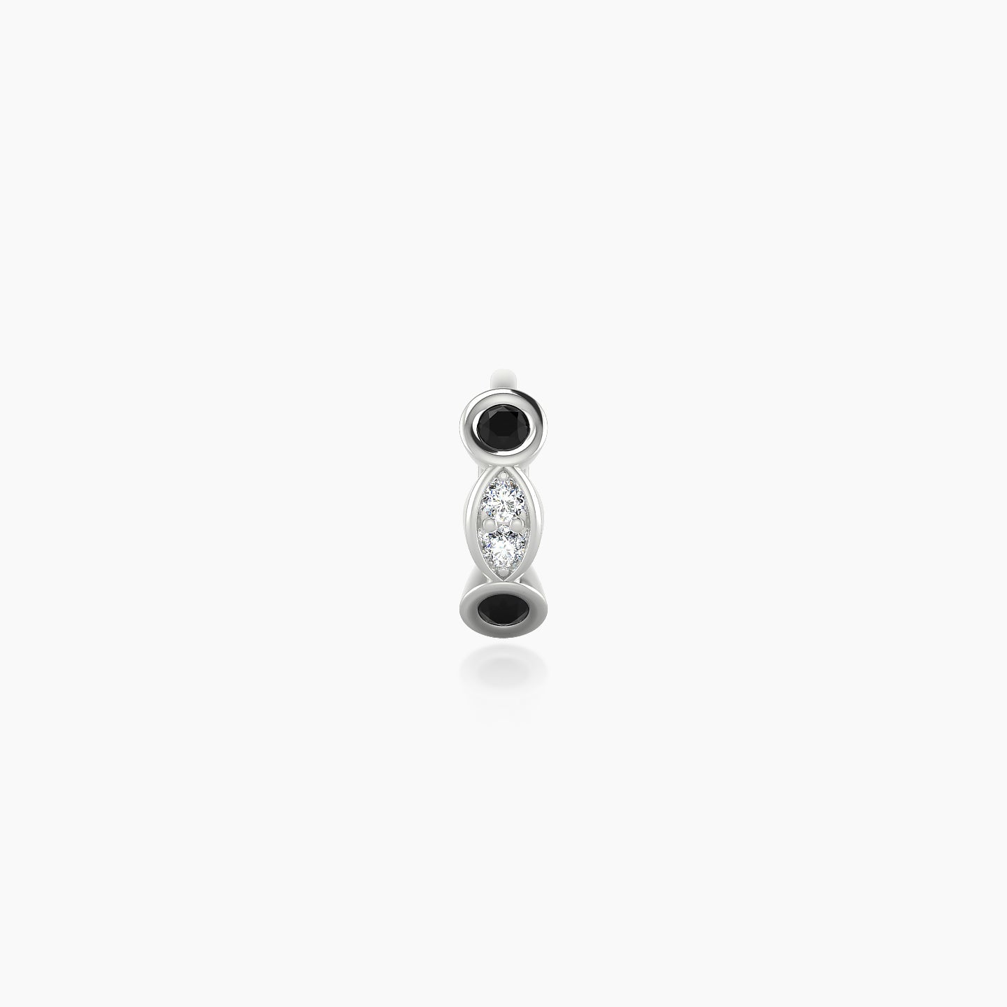 Epona | 18k White Gold 5 mm Black Diamond & Diamond Hoop Piercing