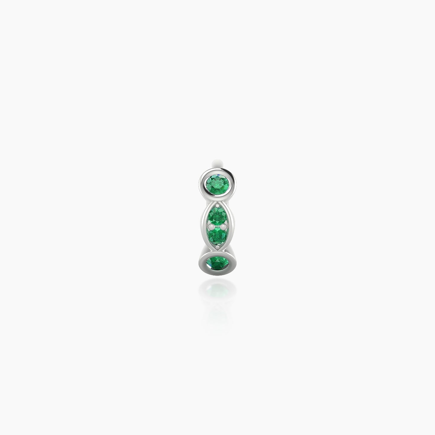 Epona | 18k White Gold 5 mm Emerald Hoop Piercing