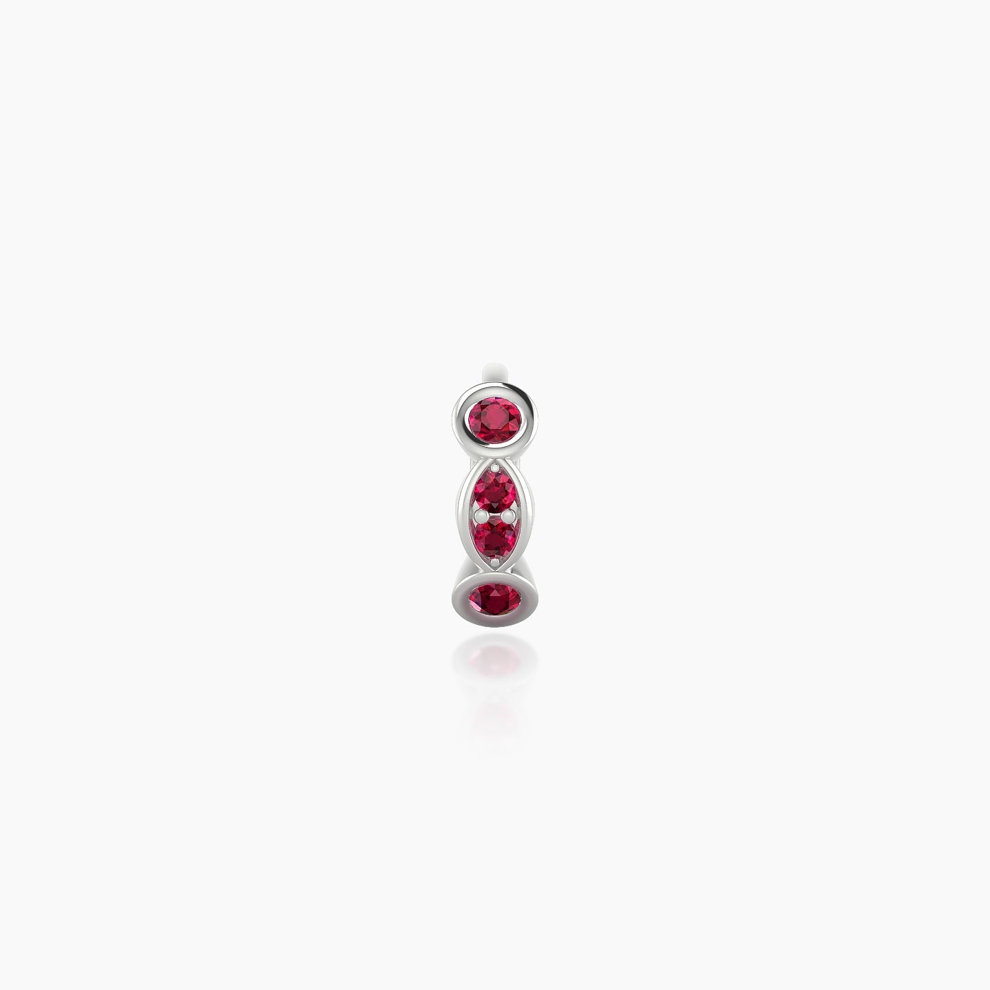 Epona | 18k White Gold 5 mm Ruby Hoop Piercing