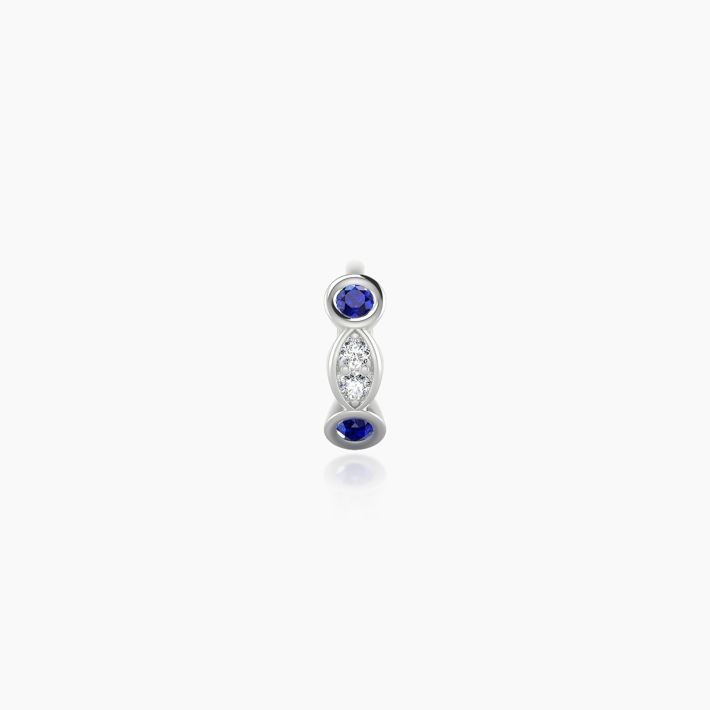 Epona | 18k White Gold 5 mm Sapphire & Diamond Hoop Piercing