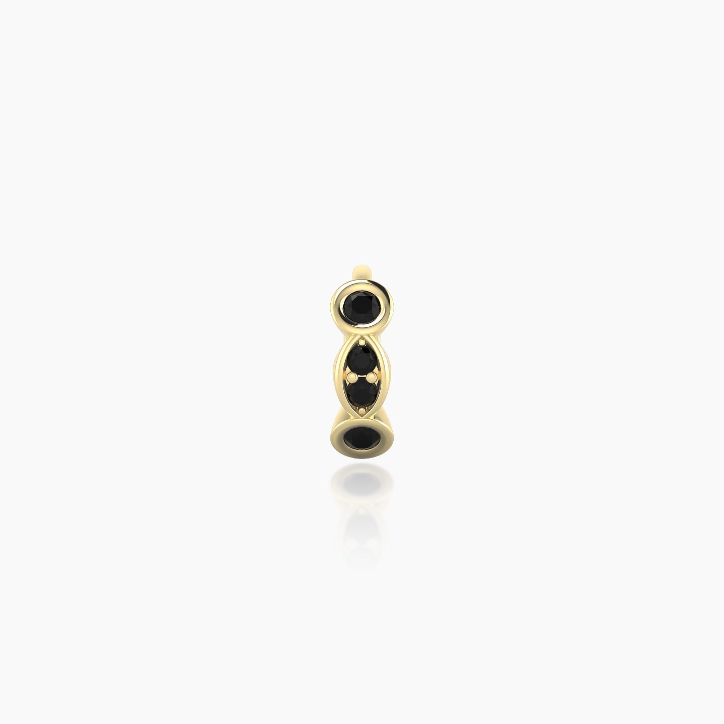 Epona | 18k Yellow Gold 5 mm Black Diamond Hoop Piercing