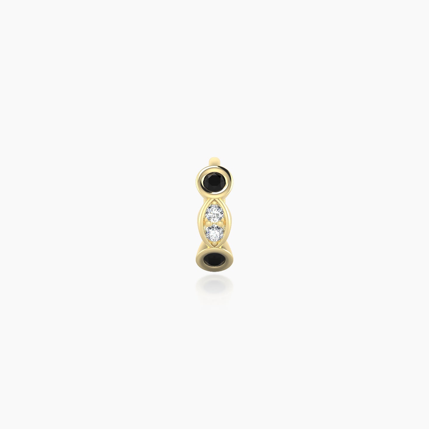 Epona | 18k Yellow Gold 5 mm Black Diamond & Diamond Hoop Piercing