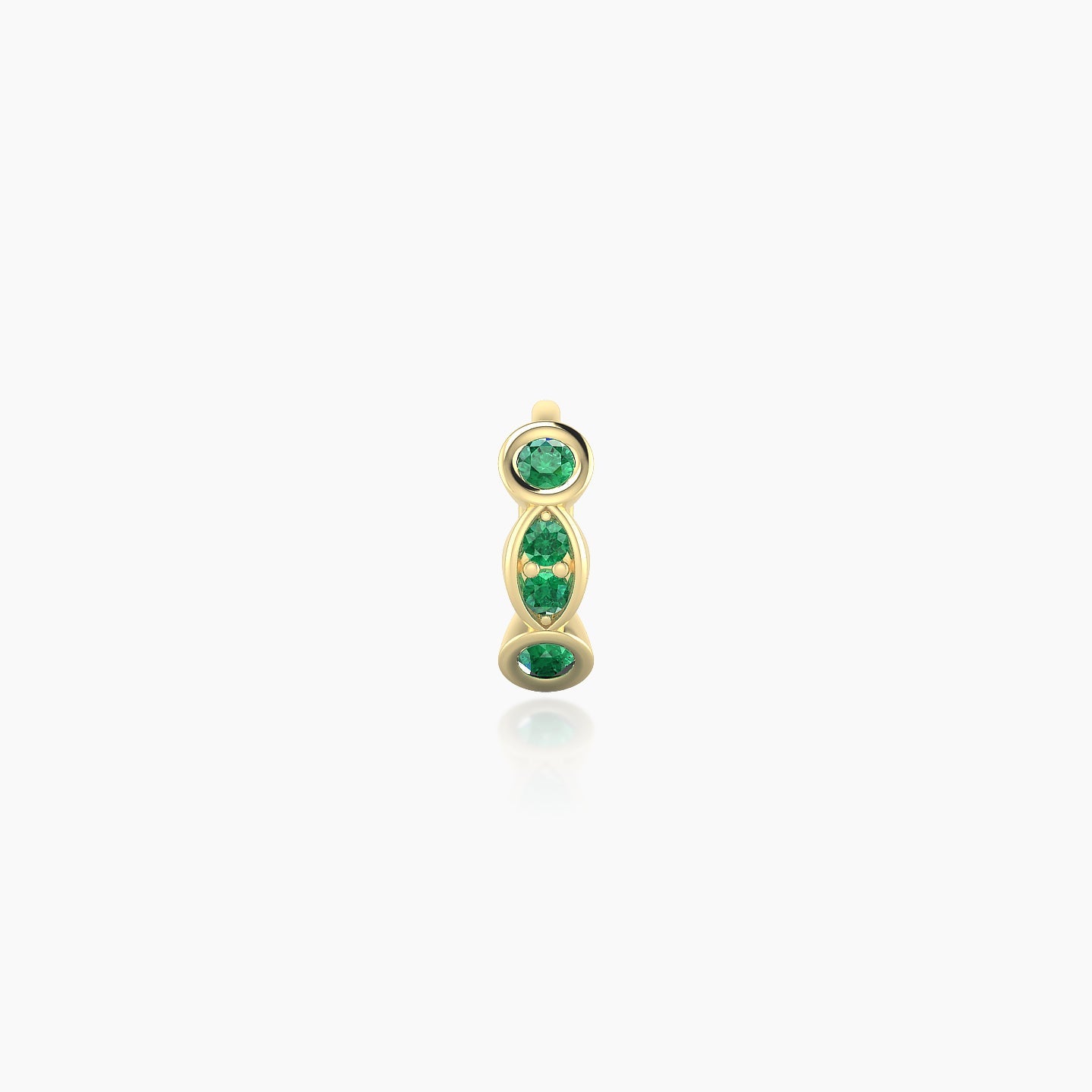 Epona | 18k Yellow Gold 5 mm Emerald Hoop Piercing