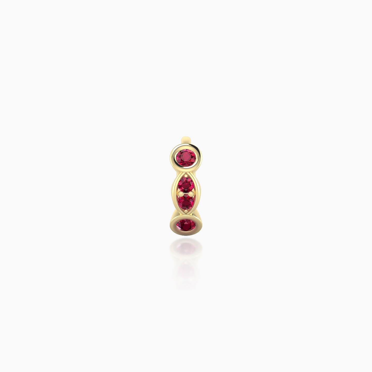 Epona | 18k Yellow Gold 5 mm Ruby Hoop Piercing